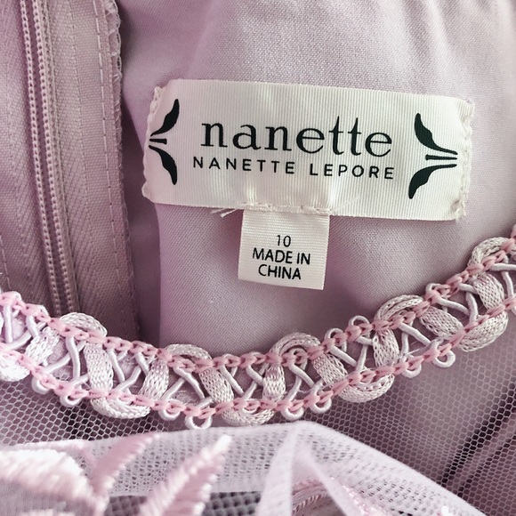 Nanette Lepore Spring Bloom Lace Dress Embroidered Sugar Plum Size 10 NWT $169 - Picture 8 of 10